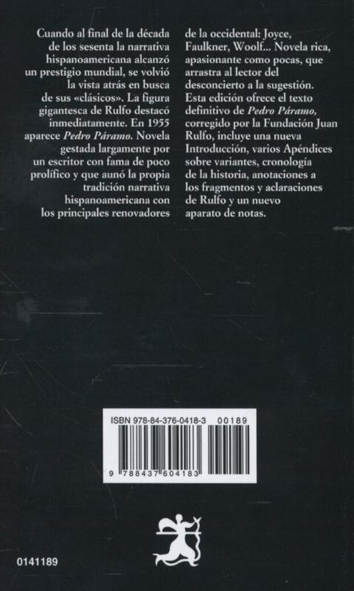Dos d'un livre avec du texte en espagnol et un code-barres ISBN.
