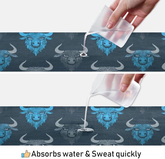 Yoga Handdoek - Mat Deken - Workout Uitoefenen - Antislip Natuurlijk Rubber - 185 x 69 cm - Blauw Grijs — afbeelding 3