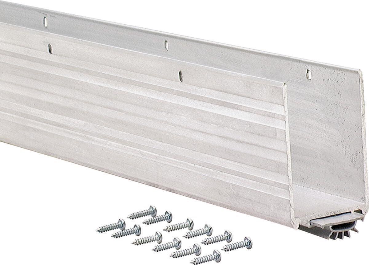 Aluminium Afdichtingsprofiel - Deurprofiel - Energiebesparing - L-vormig met vinyl vinnen - 1.75 x 91.44 cm - Mill/Vinyl