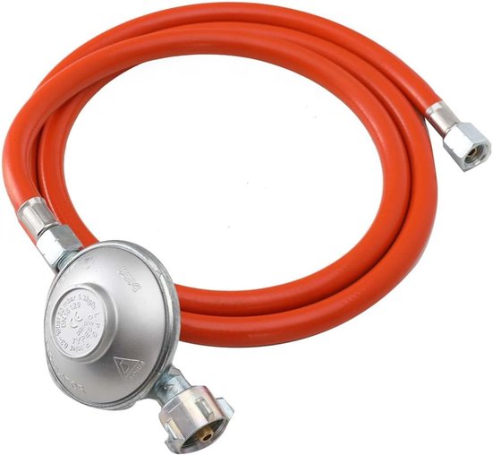 Propaanslang met Regelaar - Gasslang Set - Buiten Koken - 1/4 Linkse Schroefdraad - 150 cm - Goud Zwart — afbeelding 5