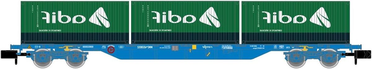 Containerwagen - Modelwagon - Treinbaan uitbreiden - N-schaal model - Schaal 1:160 - Meerkleurig