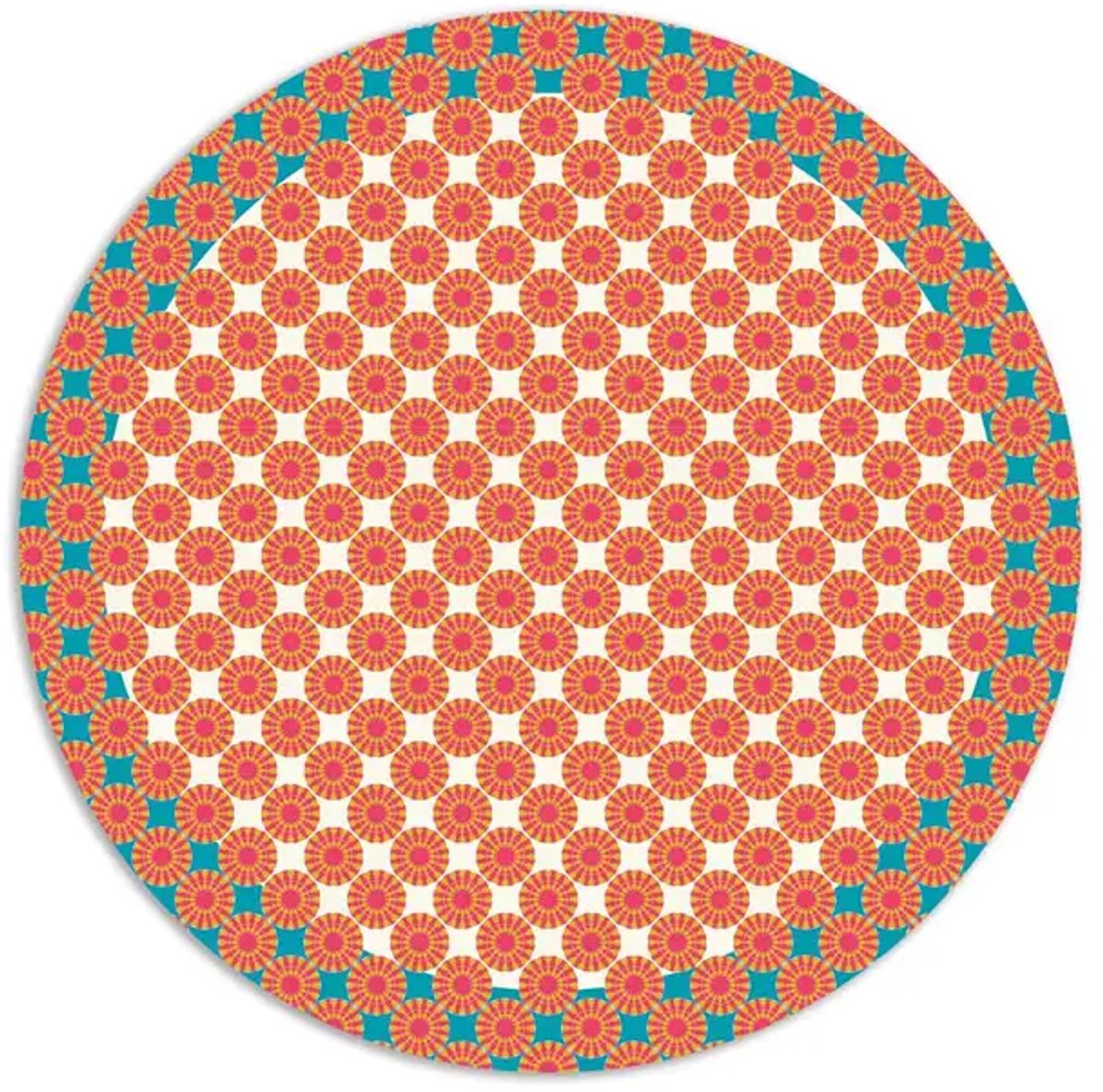 Ronde gekleurde PVC Placemat Happy Days - zaterdag - – Ø35 cm – Afwasbare Tafel Placemat – Made in Italy