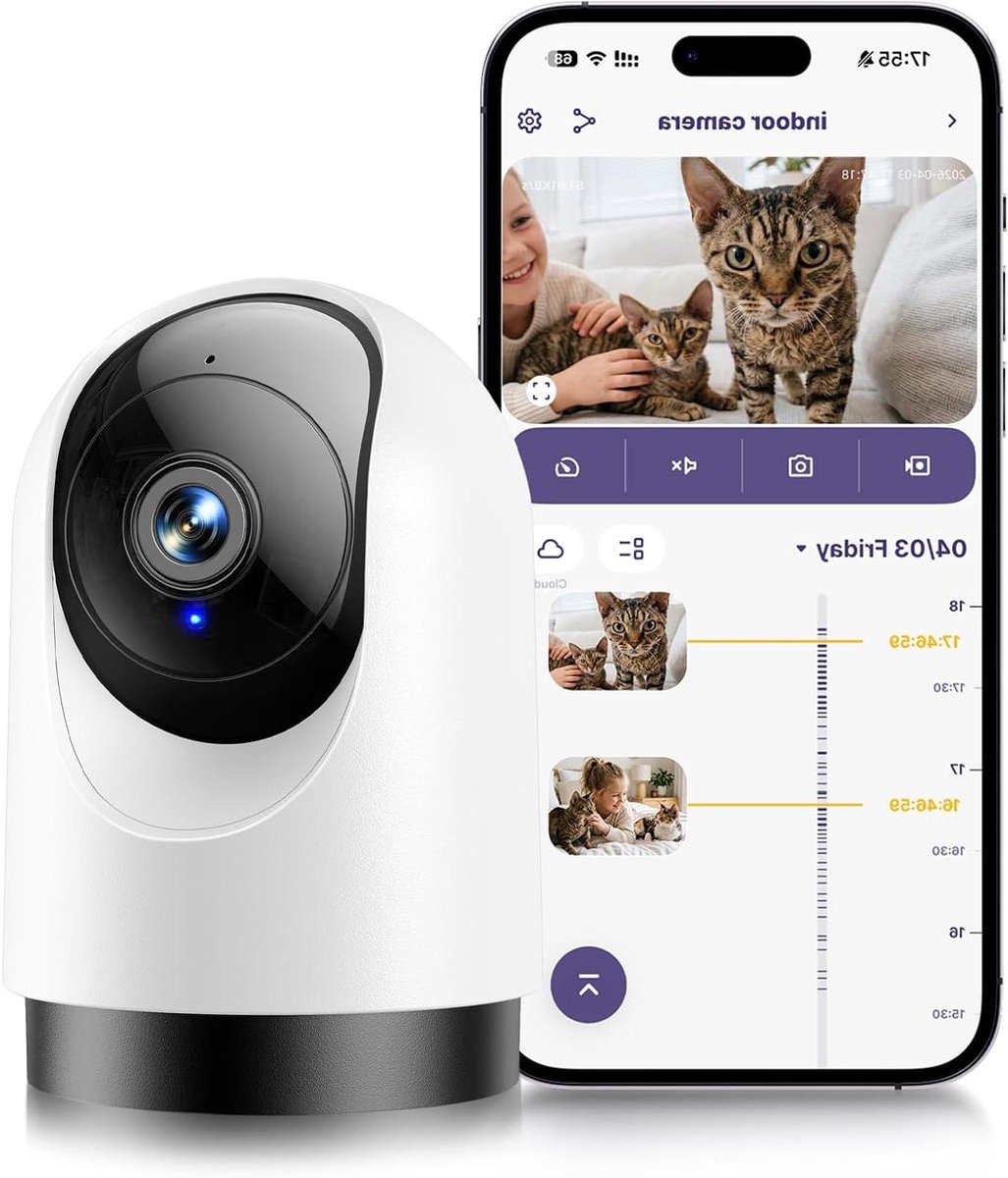 Beveiligingscamera Binnen - Thuiscamera Slimme Camera - Huisbewaking - 360 Graden Monitoring - 1 Stuks - Wit