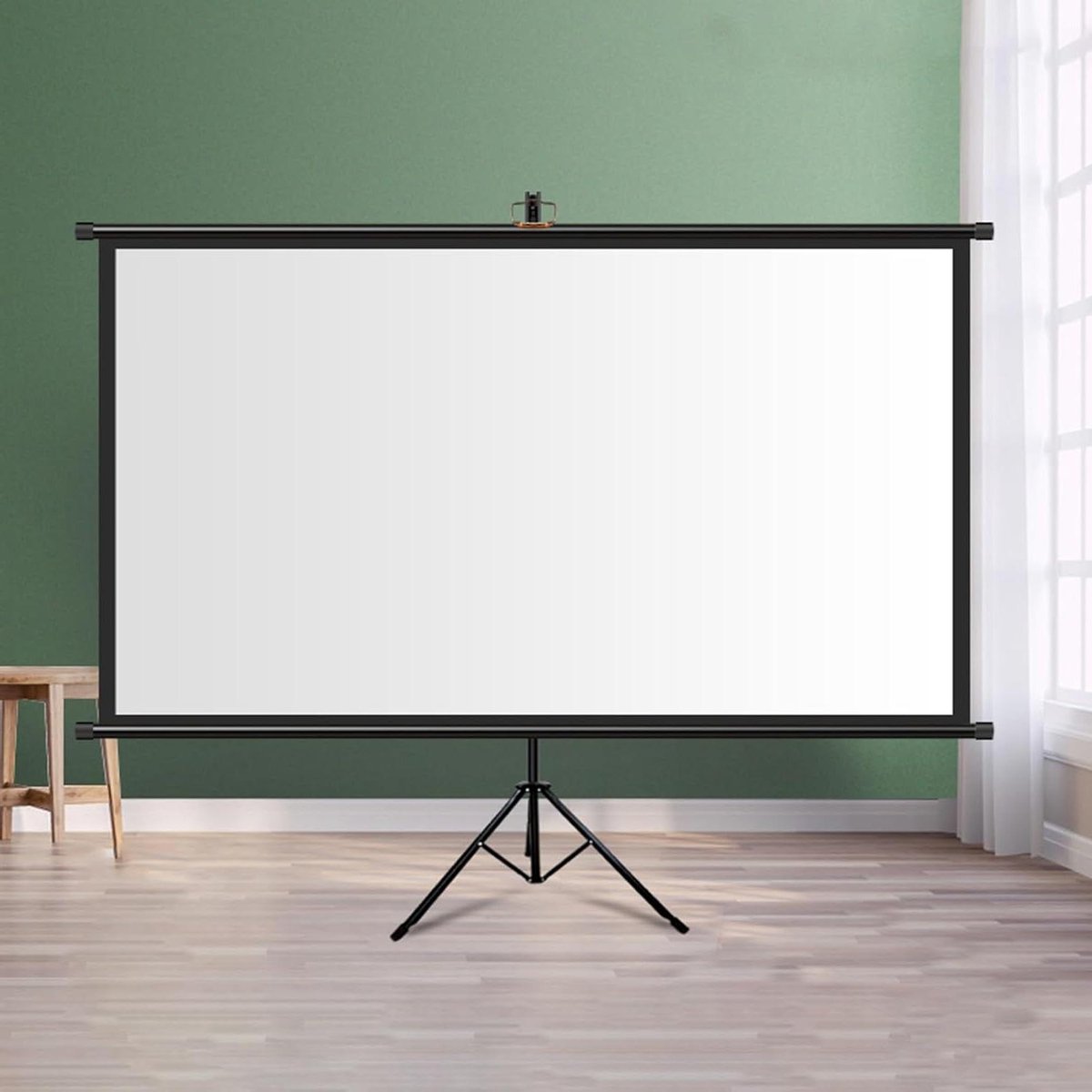 Projectiescherm Met Statief - Filmscherm Beamerdoek - Thuisbioscoop Creëren - Kreukvrij En Draagbaar - 60/72 Inch - Wit