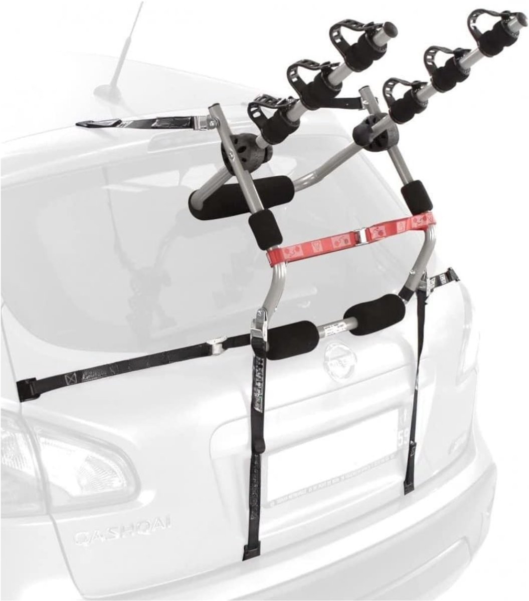 Nexvo® Fietsendrager Elektrische Fiets - Fietsendrager - Fietsendrager met Spanband - 3 Fietsen - Geen Trekhaak - Grijs - 16cm x 53cm x 71cm