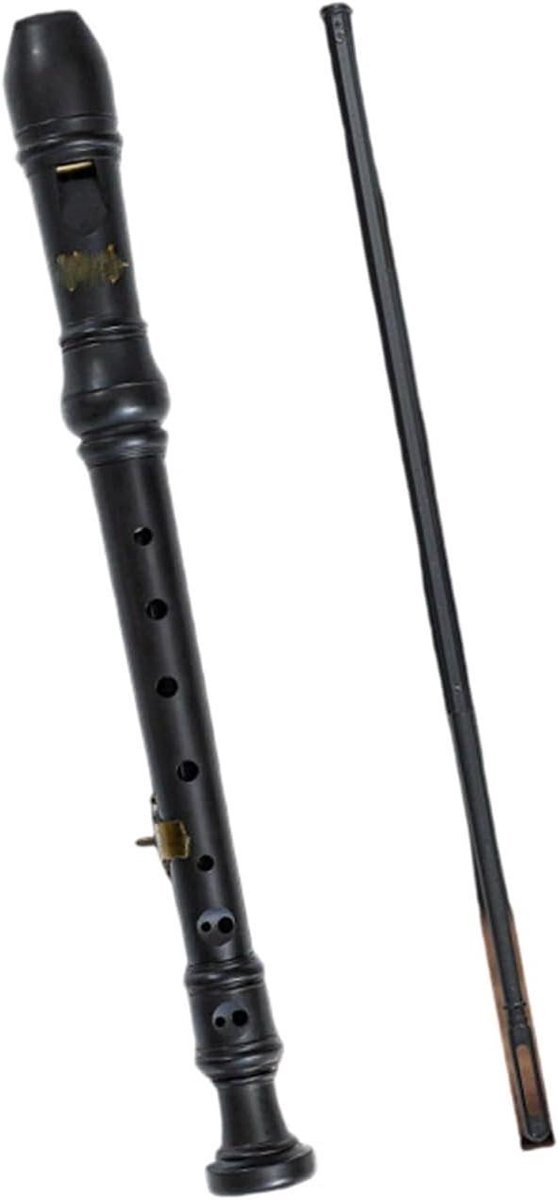 Blokfluit C - Sopraan Instrument - Muziek Leren Spelen - Duits Vingerzetting - 32.5 cm - Zwart