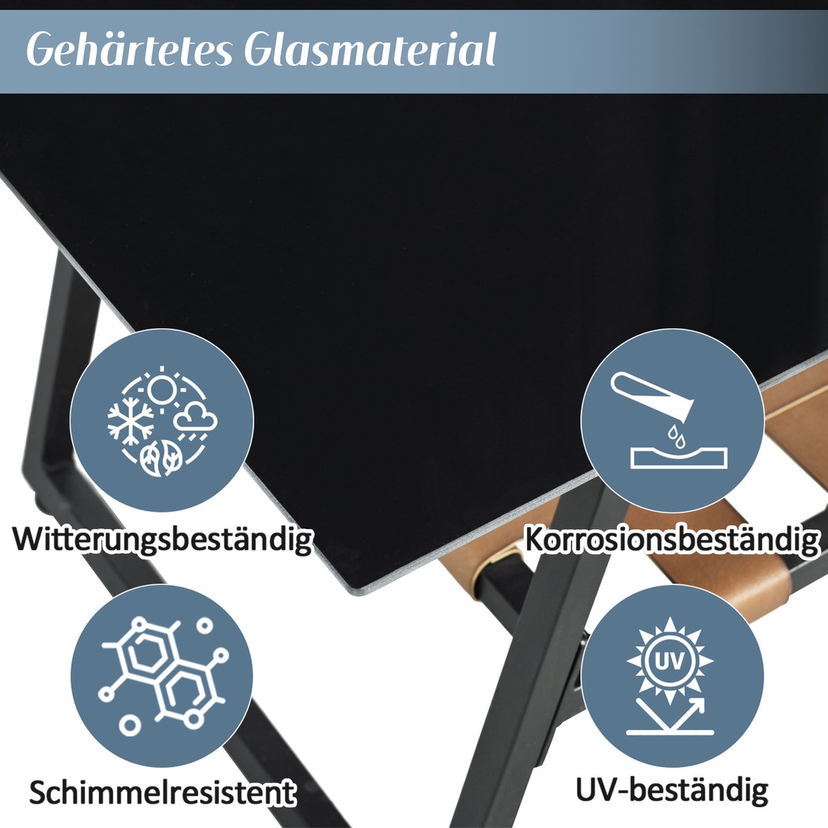 Tuin Hoekset 3-delig Grijs – Lounge Set met Voetenbank & Glazen Tafel – Weerbestendig Tuinmeubel met Kussens – PU Weefsel – foto 4