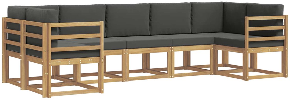 vidaXL Buiten - bank - set - 7 - st - 7-zits - Wit - en - antracietkleurig Wit en antracietkleurig