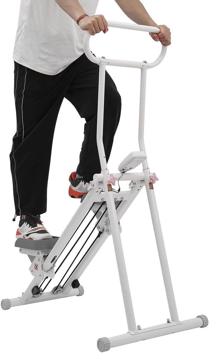 Klimmachine - Trapklimmer - Thuistraining - Instelbare hoogte - 136 kg capaciteit - Wit