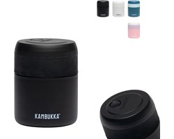 Kambukka Bora - Lunchbox - 600 ml - Voedselcontainer houdt 9 uur warm & 100 % Lekvrij - Matte Black