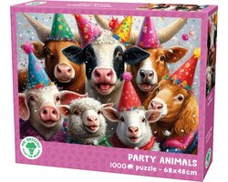 Mr. Broccoli Puzzel 1000 Stukjes Volwassenen - Party Animals - Legpuzzel Feestende Dieren - FSC® - Landschap Collectie - 68 x 48 cm