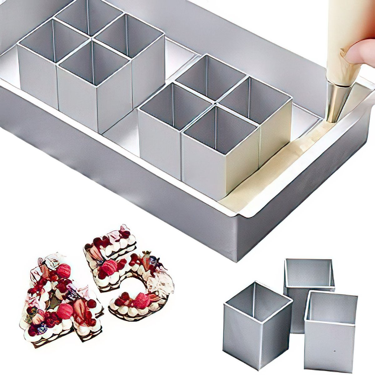 Aluminium Letter- en Cijfer Cakevorm Set – DIY Fondant Stempel voor Taartdecoratie – Herbruikbare Bakvorm