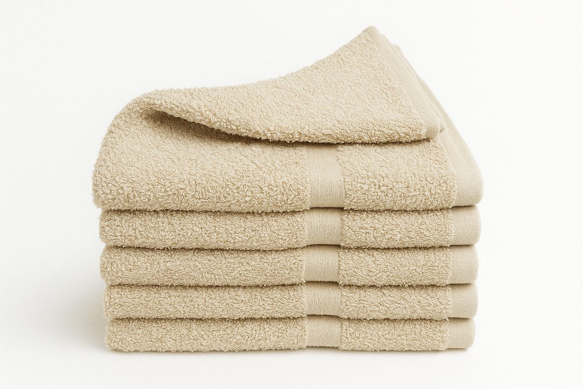 Handdoeken beige 50x100cm set van 10 - 100% Katoen 400g/m2