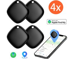 Air Tag-GPS tracker-Bluetooth Tracker & KeyFinder - Werkt met Apple Find My- Trackeert Apple iPhone- Zwart - 4-pack