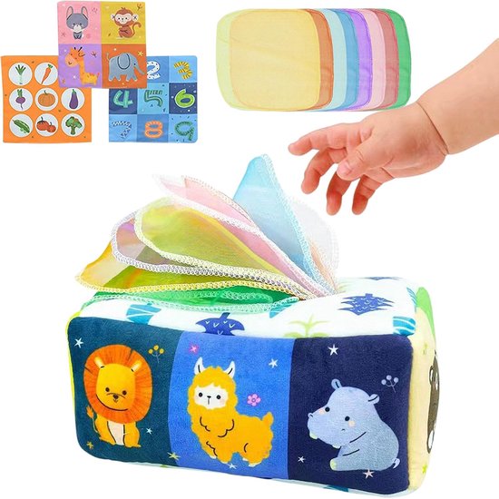Zakdoekjes Speelgoed - Sensorisch Educatief - Baby Ontwikkeling - Muziek en Knettergeluiden - 24 x 18 x 12 cm - Multicolor — afbeelding 5