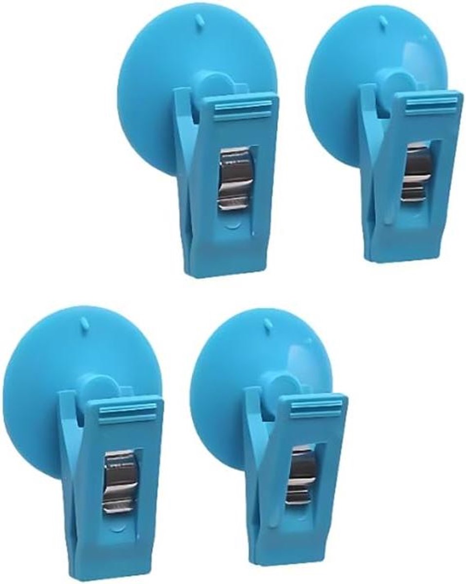 Parkeerkaarthouder - Zuignap Klem - Tickets Tonen - Hittebestendig ABS - 4 Stuks - Blauw