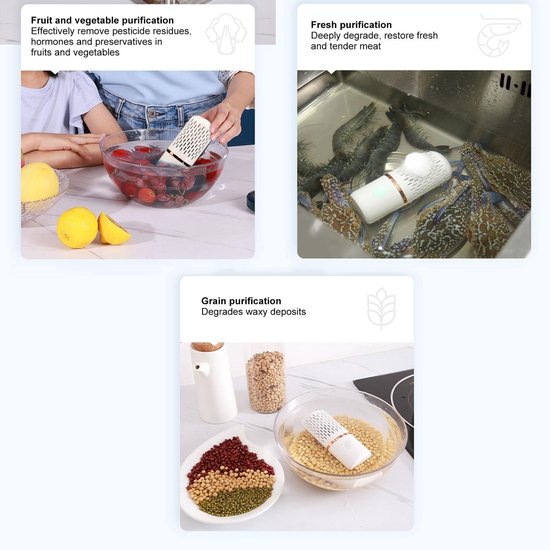 Allecto - Groente- en Fruitwasmachine - Draadloos en USB-oplaadbaar - Mini fruitreiniger - Wit - Compact en draagbaar - Ideaal voor onderweg - Perf... van Merkloos — afbeelding 5