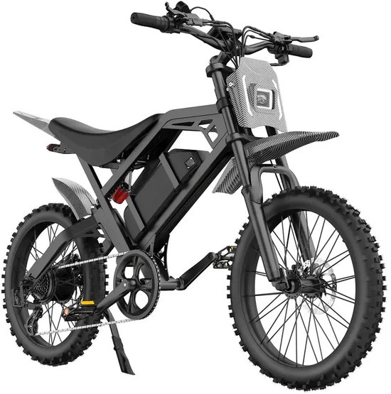 V20 Cross Skinny Bike Zwart - 48V 22Ah Accu - 70km Bereik - Schijfremmen - 25km/h — afbeelding 2