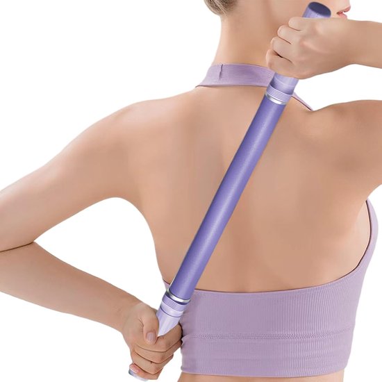 Pilates Rekstok - Yoga Stick - Spierontspanning - Gebogen Rolvorm - 57.5 x 3 cm - Grijs — afbeelding 3