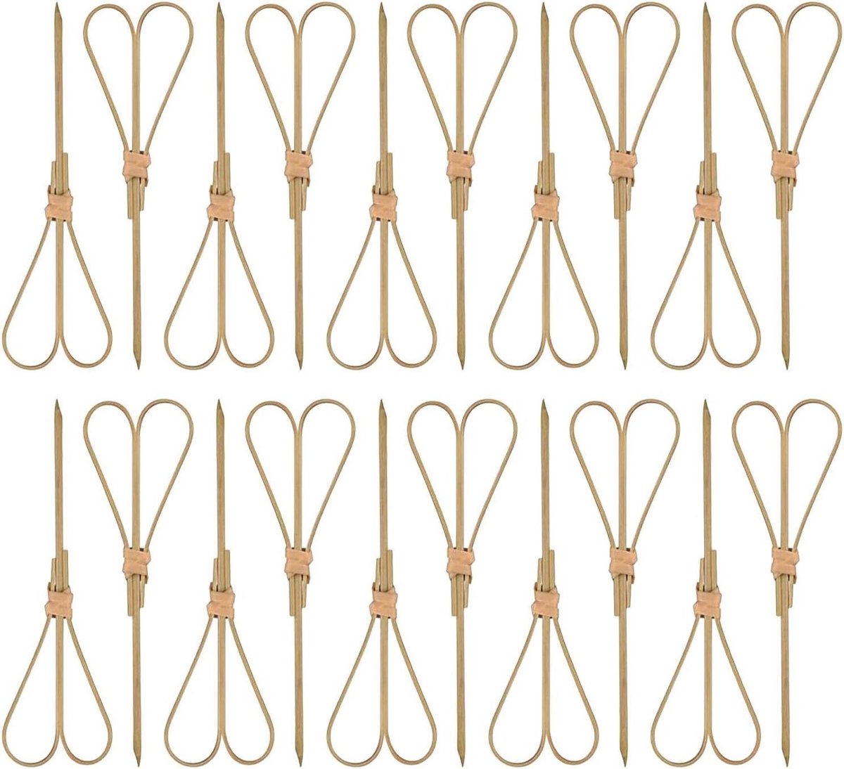 Garneer Picks - Cocktail Prikkers - Drankjes Garneren - Hartvormig Design - 20 stuks - Houtkleur