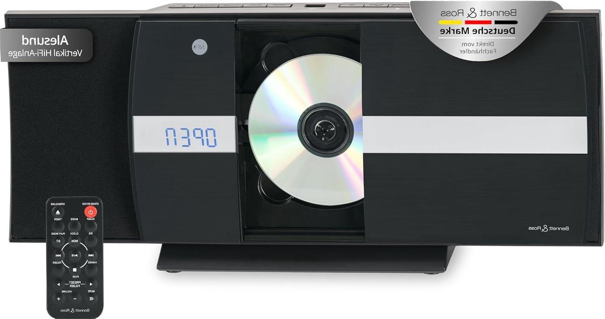 Verticale stereo-installatie - Compact systeem - Muziek luisteren - NFC en Bluetooth - 455 x 193 cm - Zwart