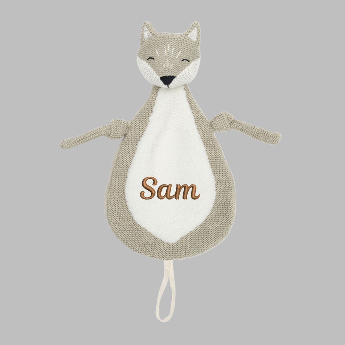 Speendoekje Vos met naam - baby - Kraamcadeau - Babyshower - geborduurd - gepersonaliseerd - Jollein
