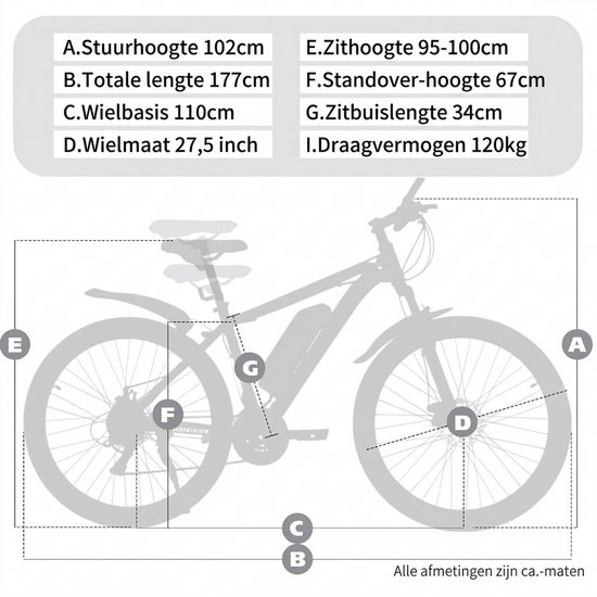 Mountainbike -26 inch - Hardtail mountainbike - 21 Versnellingen - unisex - Shimano Tourney derailleur - schijfremmen - Met schokabsorberende voorvork - Draagvermogen 120 kg - Geschikt 170 cm en langer - blauw — afbeelding 2