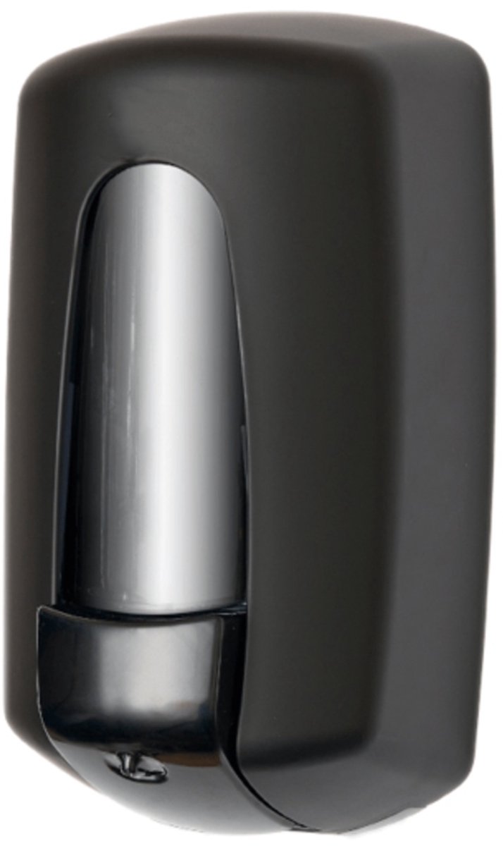 WillieJan zeepdispenser 70601ZW – Professionele kwaliteit – Mat zwart met Transparant – 900 ml – Geschikt voor openbare ruimten