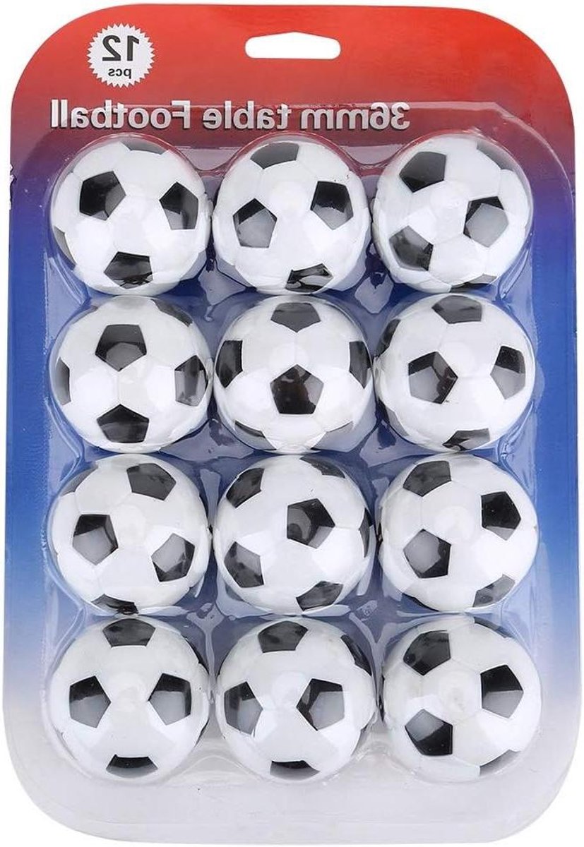 Tafelvoetbal ballen - Vervangingsset spel - Spelplezier verhogen - Hoge kwaliteit hars - 12 stuks 36 mm - Zwart wit