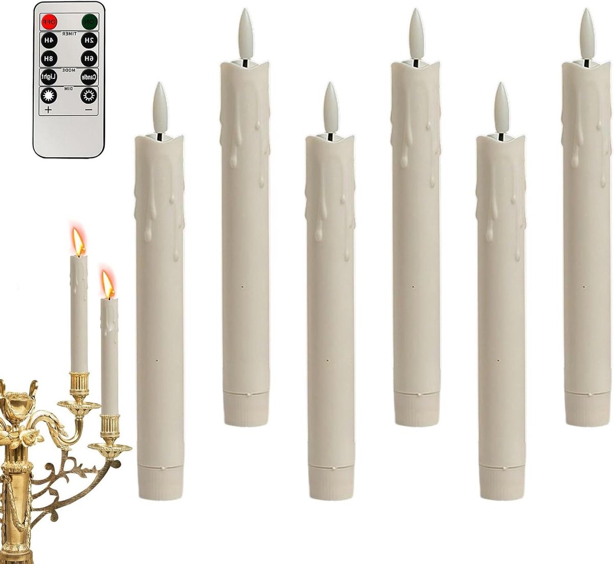 Decoratieve LED Kaarsen - Vlamloze Kaarsen - Sfeer Creëren - Realistisch Flikkerend Effect - 6 stuks - Wit