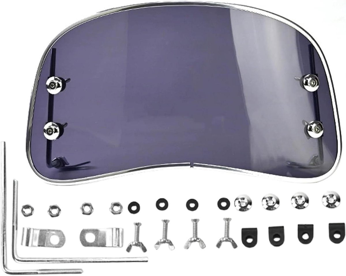 Motorfiets Windscherm - Voorruit Scooter - Bescherming Tegen Wind - Flexibele Installatie - 39 x 22 cm - Transparant
