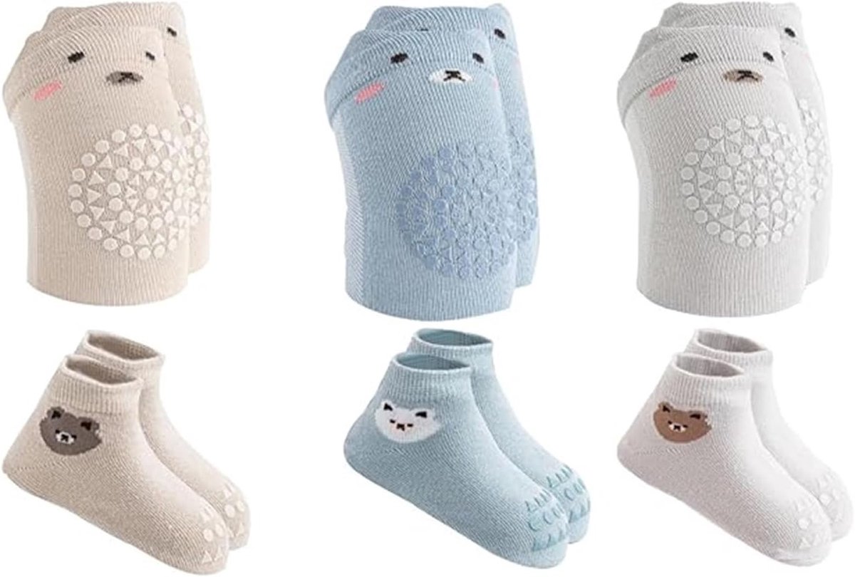 Kruipbescherming voor Baby's met Antislip Sokken en Kniebeschermers voor Veiligheid en Comfort