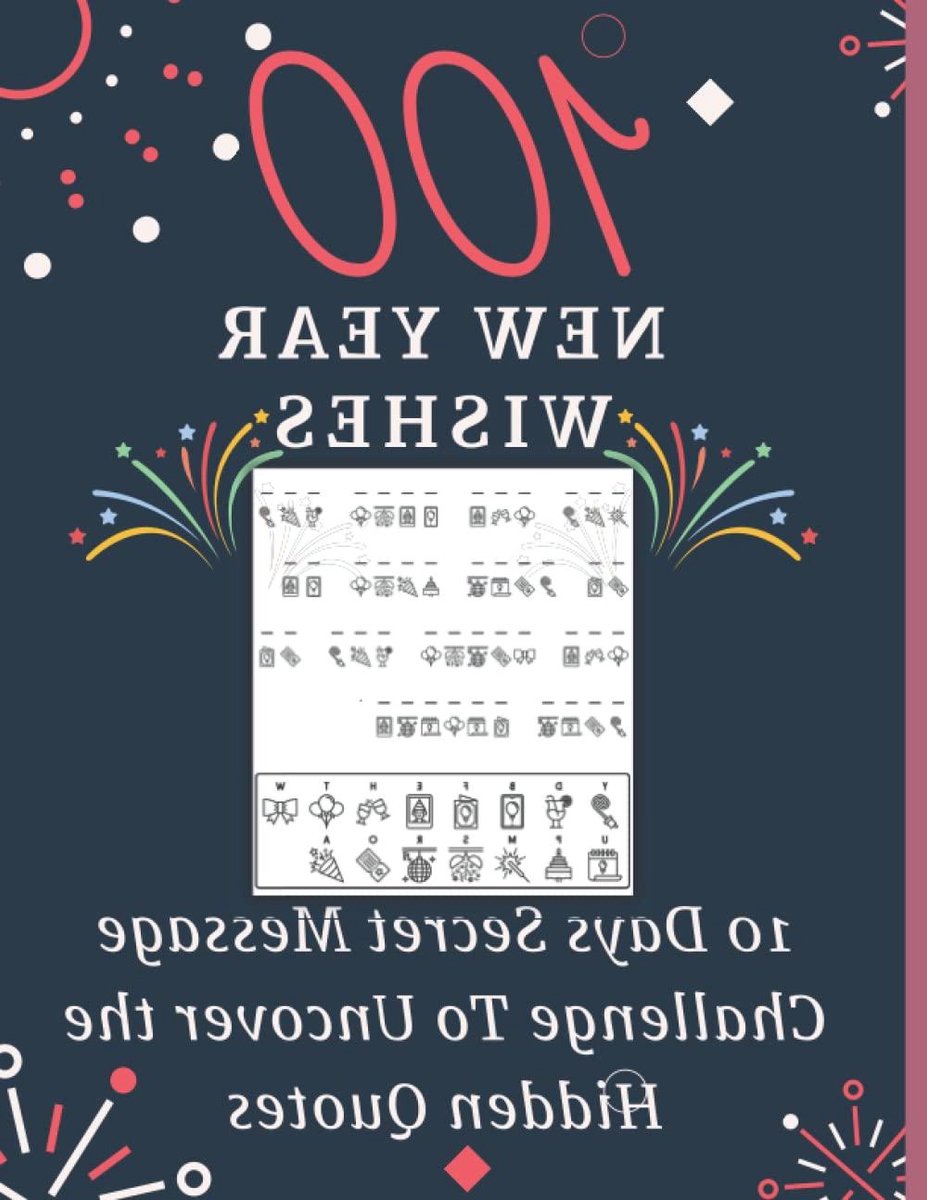Nieuwjaar Puzzelboek - Geheime Berichten - Positieve Start - 10 Dagen Uitdaging - 8.5 x 11 Inch - Kleurrijk