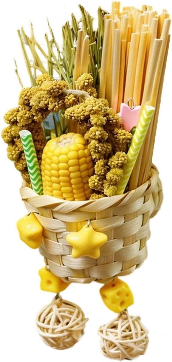 Vogel Foerageerspeelgoed - Knaag en Versnipper - Interactief Spelen - Natuurlijke Materialen - 10x10x23 cm - Niet gespecificeerd