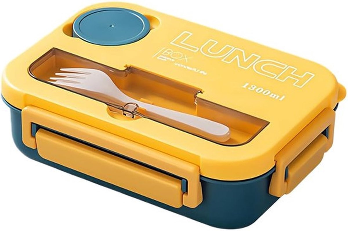 Lunchbox - Bentobox - Draagbare Lunchbox - Met Vork En Lepel - Lekvrije - Geschikt Voor De Magnetron - Voor Mannen En Vrouwen - Voor Kinderen, School, Kantoor En Picknick
