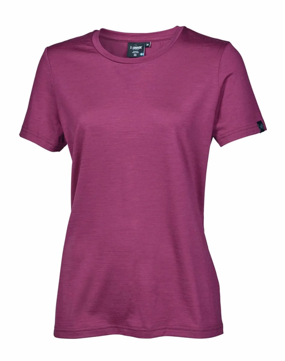 Ivanhoe t-shirt UW Cilla Lilac voor dames 100% merino wol Roze