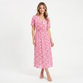 Dames Lange Zomerjurk / Strandjurk 805 One size L-XL roze