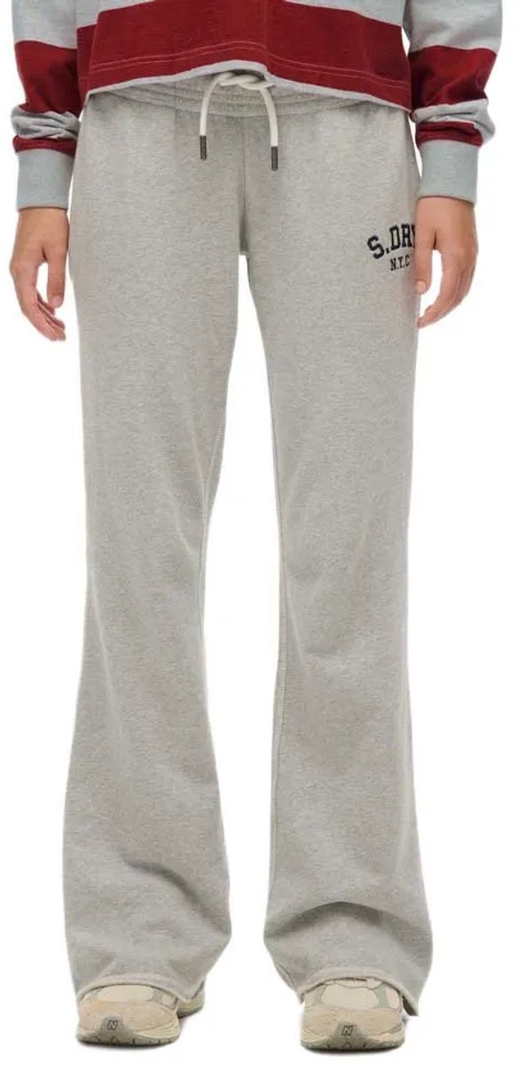 Superdry Athletic joggingbroek met wijde pijpen en borduursel Dames Broeken Grijs