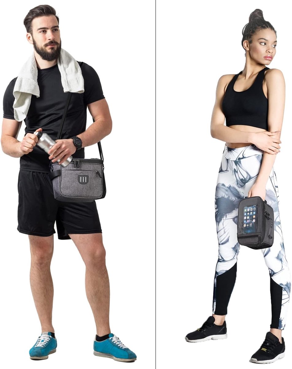 Fiets Stuur Tas - Fiets Voorzak Met Schouderriem - Waterdicht Transparant Vak Voor Telefoon - Grote Opbergruimte Voor Dagelijkse Rit - 6.5 Inch Duurzaam Nylon Materiaal - 1 Stuk Inclusief Verstelbare Riem - Geschikt Voor E-Bike Scooter En Stadfiets – foto 6