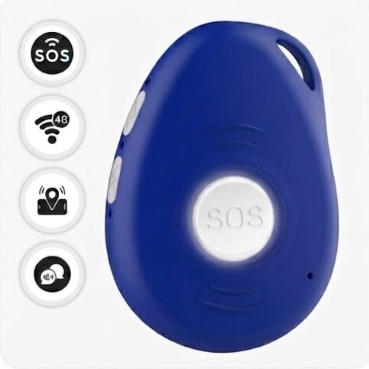MijnSOS® Alarmknop voor Ouderen - Persoonlijk Alarm Senioren - Valdetectie Noodknop & 4G GPS Tracker zonder Abonnement - Waterdicht IP67 - SOS Persoonsalarm Dementie - Noodsignaal en Paniekknop - Personenalarmering knop - Blauw