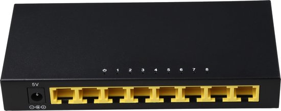 SBVR Netwerk Switch - 8 poorten - RJ45 Internet Splitter - Internet Switch - 1 Gbps