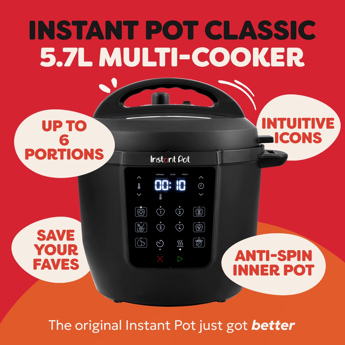 Instant 5,7L Multicooker RIO Zwart 1000W - afbeelding 2