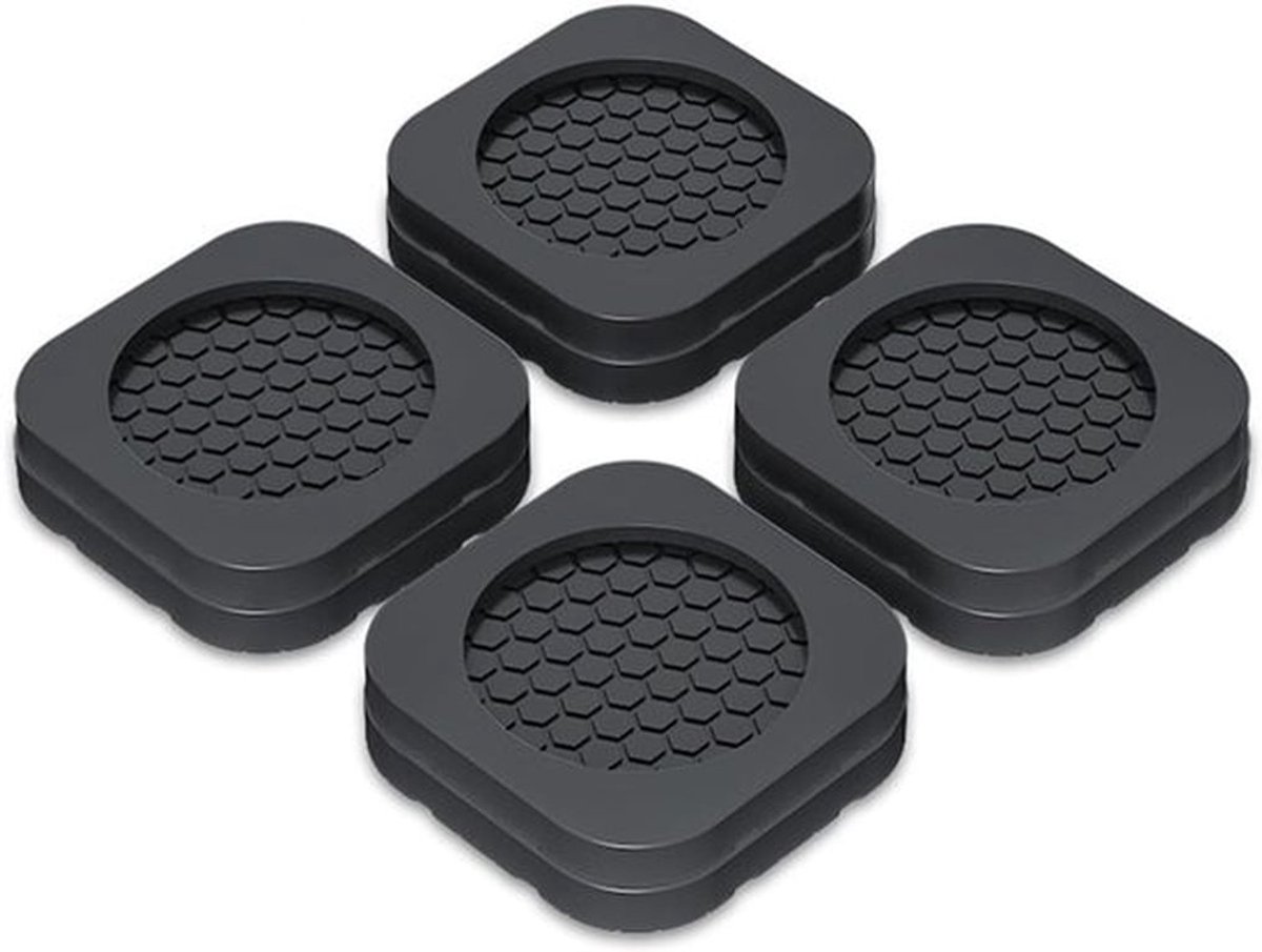 4 stuks - Wasmachine trillingsdemper-Trillingsmat- Antislipmat-Antislip rubber-Voetjes Droge-Anti Vibratie-Zwart