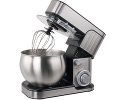 Swiss Haus® KM2206 Keukenmachine – 1300W Keukenrobot – 6L RVS Mengkom – 6 Snelheden + Pulse – Multifunctionele Keukenmixer met Deeghaak, Garde & Klopper – RVS