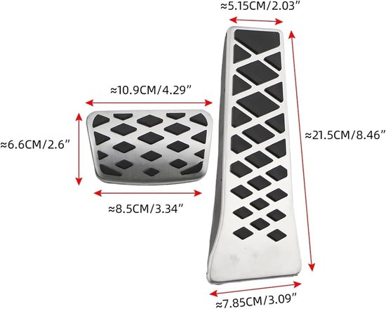 Pedaalhoezen Auto - Antislip Pedalen - Verbeter Rijveiligheid - Eenvoudige Installatie - 25x10x5 cm - Zilver — afbeelding 4