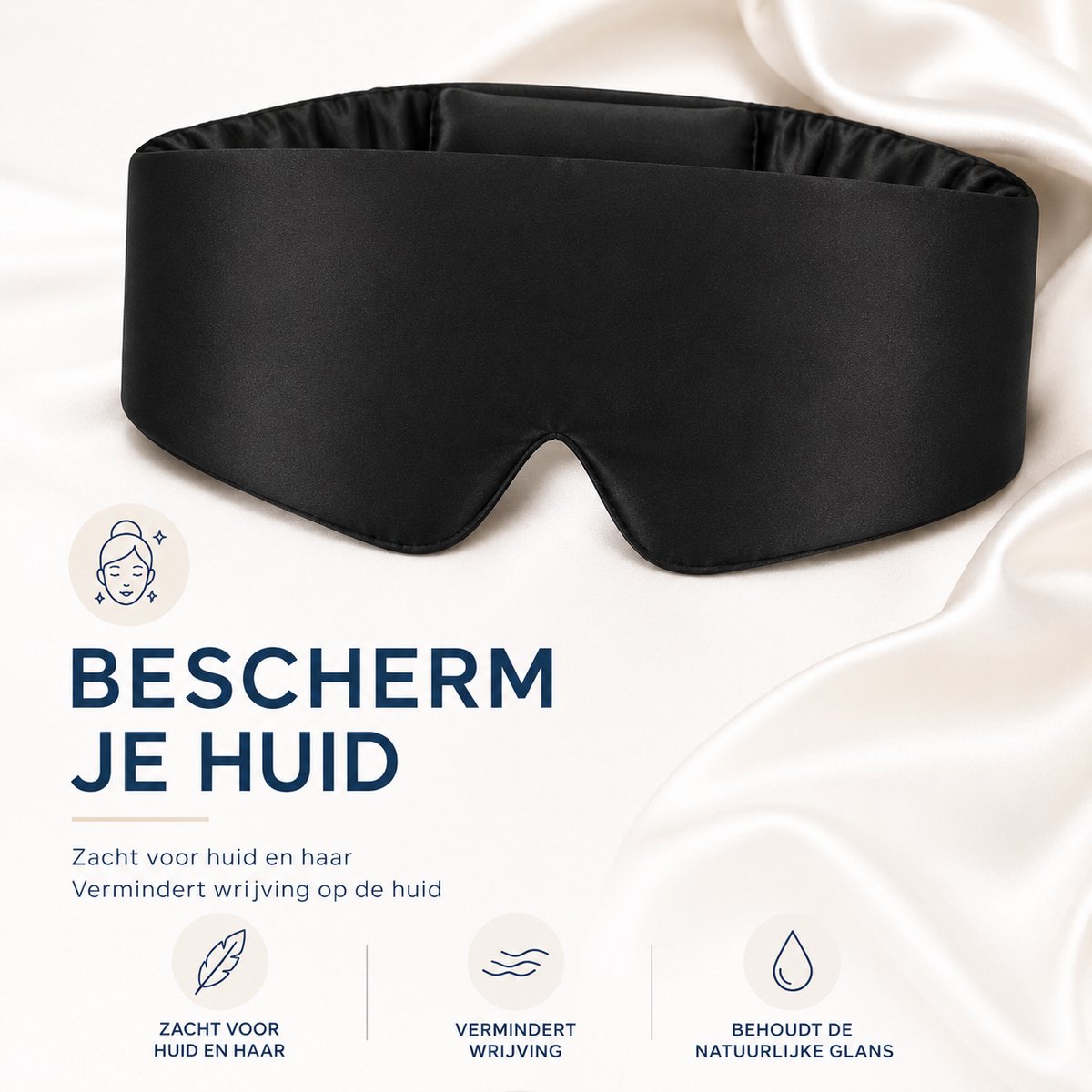 MySleepFit - Premium Zijden Slaapmasker - Silk Sleep Mask - 100% Verduisterend Oogmasker - Zwart - 22 momme 6A Grade Moerbei Zijde - Mulberry Silk — afbeelding 3
