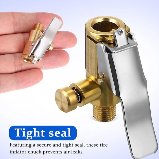 Air Chuck Klem - Inflatie Nozzle - Banden Oppompen - Ingebouwde Deflatie - 10 cm Pakket - Enkele Attribuut — afbeelding 3