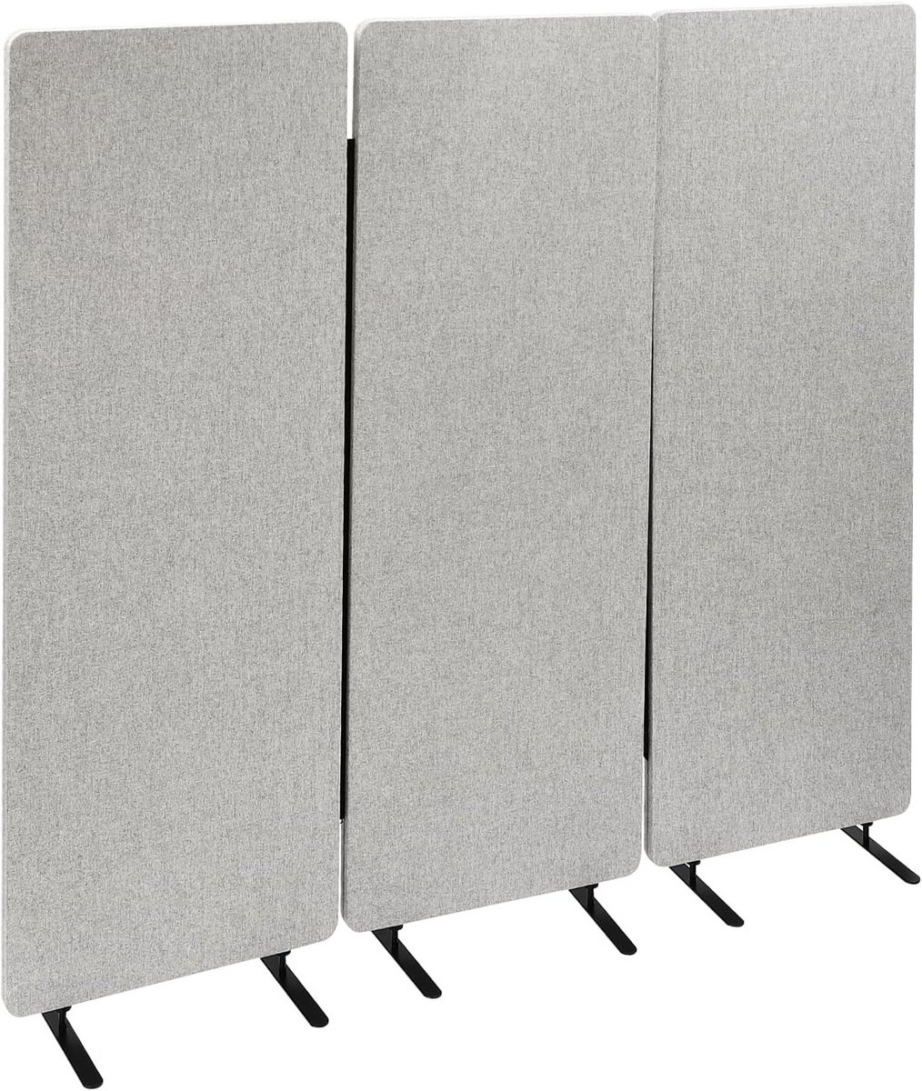 Akoestische Ruimteverdeler - Mobiele Wand - Privacy Creëren - Zonwerend Materiaal - 183 x 168 cm - Lichtgrijs
