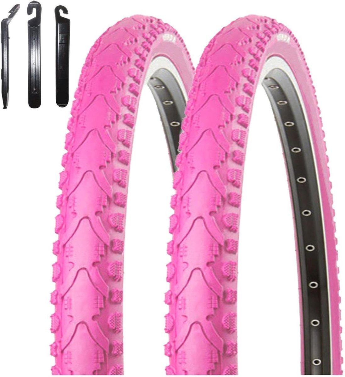 Fietsbanden Set - Buitenbanden Comfort - Comfortabel Fietsen - Met Profiel - 40-622 - Roze