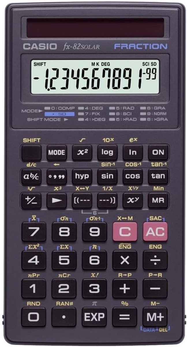 Rekenmachine - Schoolrekenmachine Wetenschappelijk - Studie en Werk - Zonder Batterij - 13.4 x 7.1 cm - Zwart